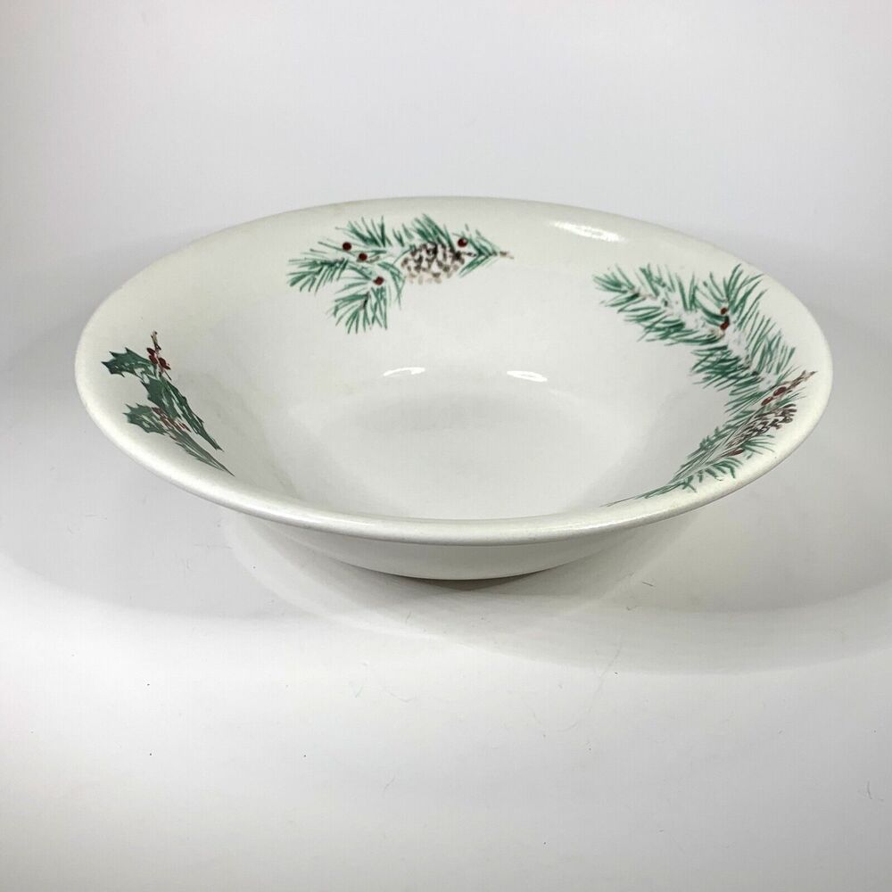 Rare Farberware 2118 White Christmas Vegetable Bowl Original Version